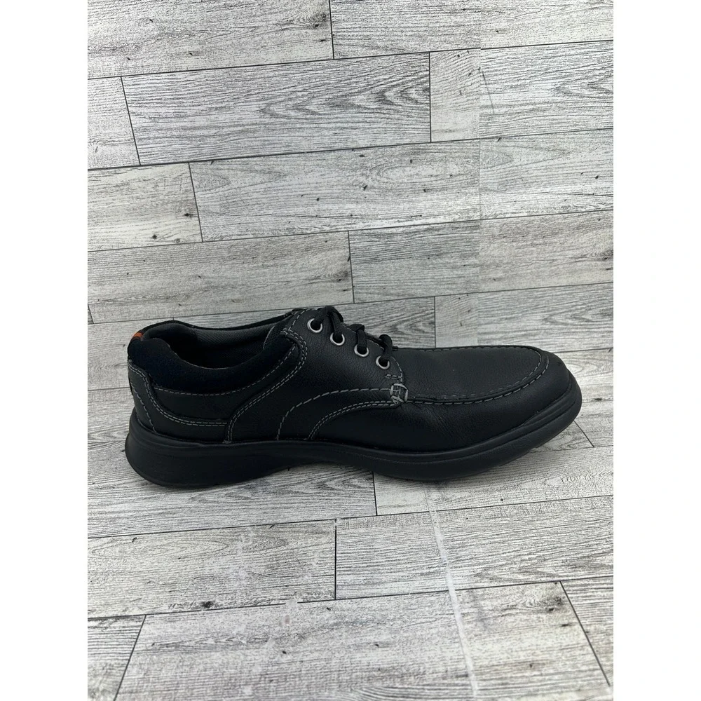 Clarks Collection Men Tilden Free Black Leather Moc Toe Oxford Shoes Size 9M‎